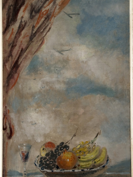 Filippo De Pisis, La tenda rossa, 1931, Olio su tela, cm. 153,5 x 83,5