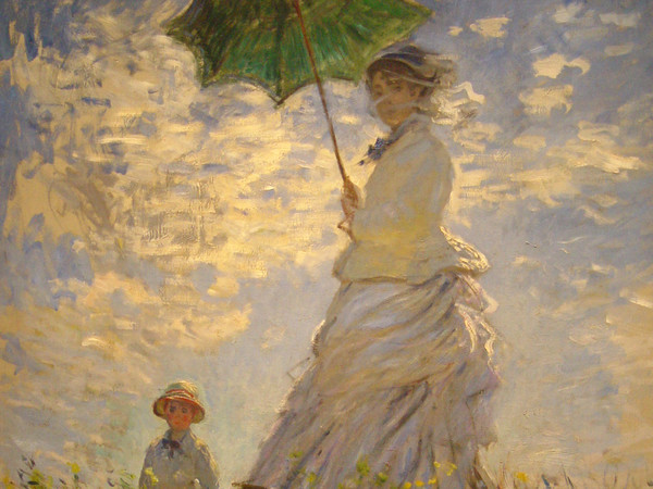 Claude Monet, Femme avec un parasol, Camille Doncieux e Jean Monet, 1875, Olio su tela, National Gallery of Art Washington