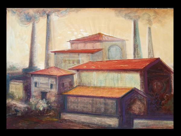 Alberto Bragaglia, Zona industriale, tempera su carta, cm. 100x70