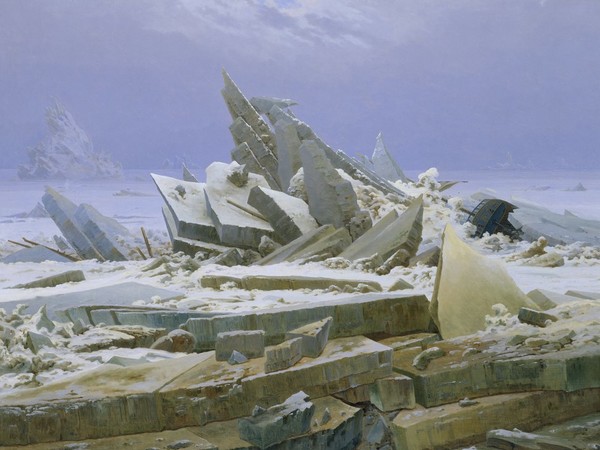 Caspar David Friedrich, <em>L'Oceano Artico</em>, 1823-24, olio su tela, 96,7 x 126,9 cm Hamburger Kunsthalle. Foto: Elke Walford