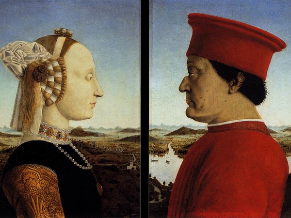 Piero della Francesca, Dittico dei Duchi di Urbino, 1465-1472 circa. Olio su tavola, cm 84×66. Galleria degli Uffizi, Firenze