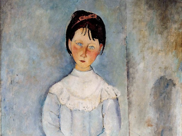 Amedeo Modigliani (Livorno,1884 - Paris, 1920), <em>Fillette en bleu</em>, 1918, Olio su tela, 73 x 116 cm, Collezione Jonas Netter