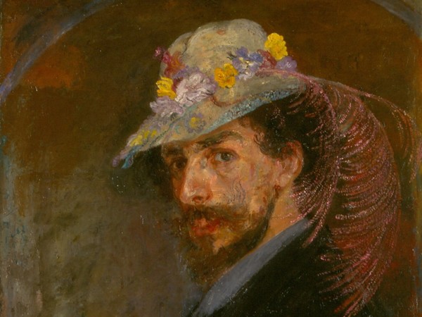 James Ensor, Autoritratto con cappello fiorito, 1883-1888 | Courtesy Visit Oostende talkie.be | © Toerisme Oostende