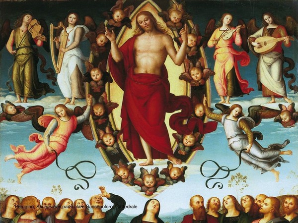 Perugino, Ascensione, particolare. Sansepolcro, Cattedrale