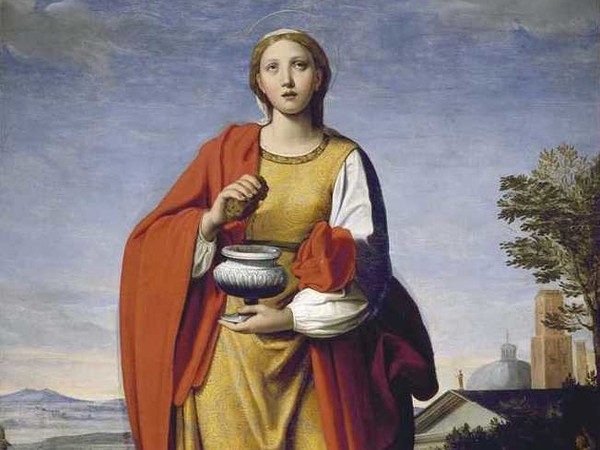Antonio Carracci, Santa Prassede. Olio su tela, cm. 128x96,5 (part.)