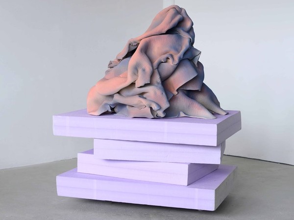 Vera Kox, Resting assured, 2020, insulation foam, ceramic, 67x80x64 cm.