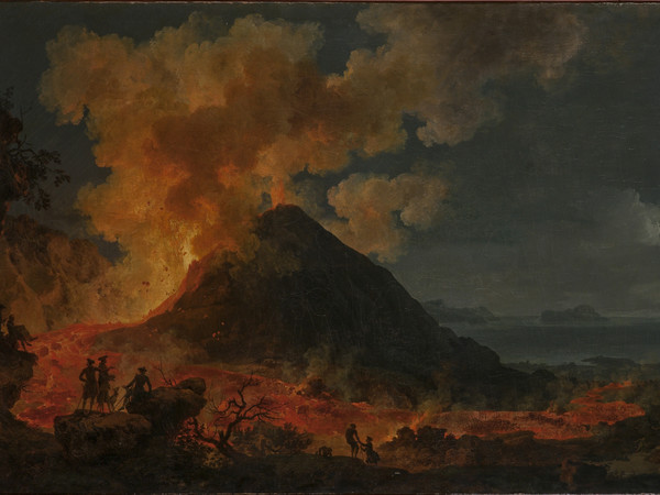 Pierre-Jacques Volaire, L'eruzione del Vesuvio, 1771, Olio su tela, 104 х 210 cm, San Pietroburgo, Museo Statale Ermitage | 
