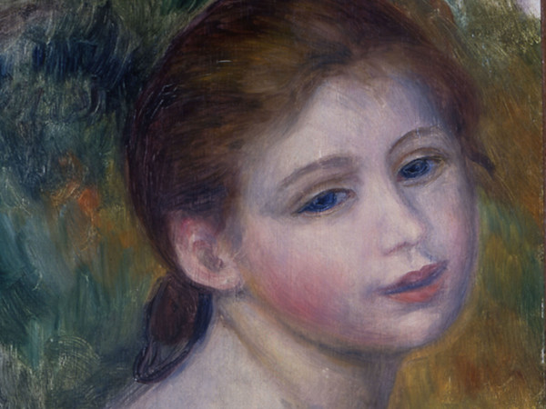 Pierre-Auguste Renoir (1841-1919), Testa di donna, 1887 circa, Olio su tela, 25.4 x 31.1 cm, Firmata in alto a sinistra “Renoir” Portland, Collezione Isabelle and Scott Black, Cat. rag. Dauberville 1160 | IMPRESSIONISTI SEGRETI - Palazzo Bonaparte, Roma 6 ottobre 2019 - 8 marzo 2020