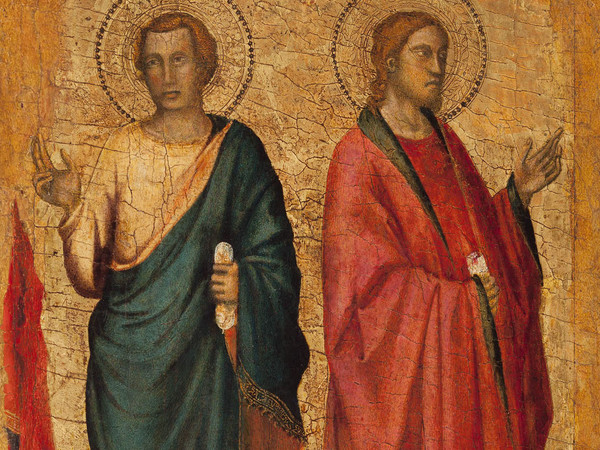 Giotto (e bottega), Due apostoli, 1325-1330, tempera e oro su tavola. Fondazione Giorgio Cini, Venezia