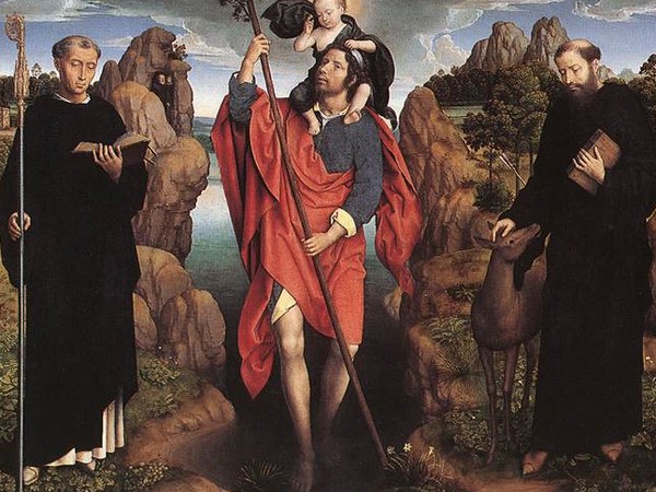 Groeningemuseum: Hans Memling (circa 1433 - 1494), Trittico della Famaiglia Moreel, 1484, Olio su tavola, 174 x 141 cm (Pannello centrale), 87 x 141 cm (Ali)