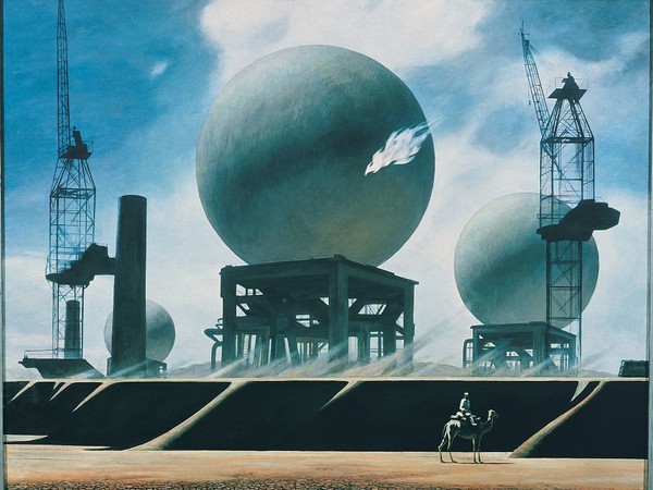 Kamil Mulashev, Over the white desert, 1978, cardboard, tempera. Courtesy of the Artist