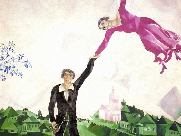 Marc Chagall, La Passeggiata, 1917-1918, olio su tela, 170x163,2 cm. State Russian Museum, San Pietroburgo © Chagall ® by SIAE 2014