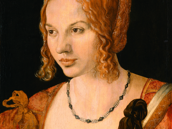 Albrecht Dürer Ritratto a mezzo busto di una giovane veneziana, 1505, olio su tavola, cm. 32,5x24,2. Prestatore: Vienna, Kunsthistorisches Museum