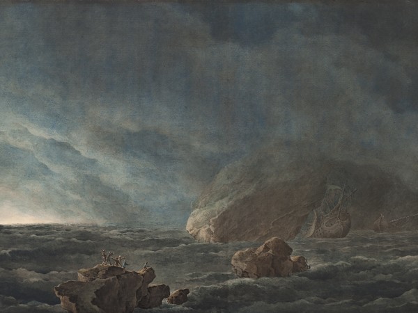 Giuseppe Pietro Bagetti, Tempesta con nubifragio, 1805-1820. Acquarello su cartoncino. Torino, Galleria Sabauda<br />