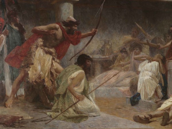 Bela Čikoš Sesija, Ulisse e i pretendenti, 1898, Olio su tela, Zagabrie, Croatian Institute of History