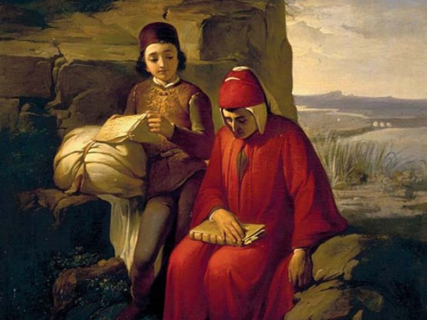 Annibale Gatti, <em>Dante in esilio</em>, 1854, Olio su tela, 70 x 80 cm, Firenze, Galleria degli Uffizi