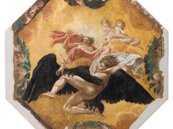 Lelio Orsi, Ratto di Ganimede, 1550/60, affresco strappato e trasportato su tela, ottagonale cm 146x146+295x295. Soprintendenza BSAE - Galleria Estense, Modena