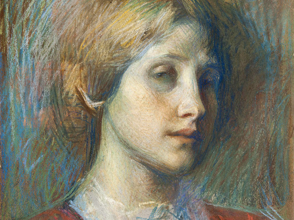 Umberto Boccioni, Ritratto di giovane donna, 1907-1908, Pastello su tela, Collezione privata