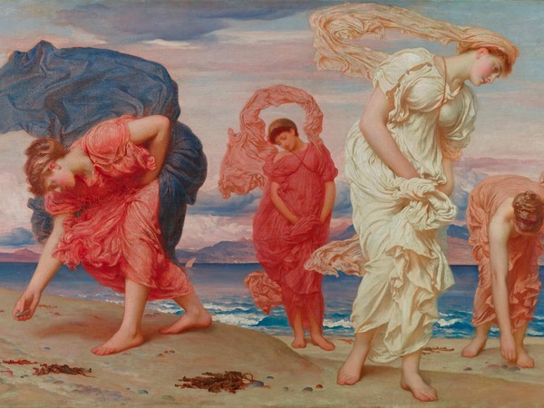 Frederic Leighton, Ragazze greche raccolgono ciottoli in riva al mare, 1871, Olio su tela, Collecciòn Pérez Simòn, Mexico