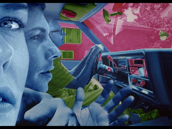 Sandy Skoglund, True Fiction Two, 1986-2004, ink and blue car, cm. 25 x 62.5 