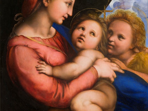 Pittore centro italiano, Madonna della tenda, da Raffaello, 1530-1540. Olio su tavola Torino, Musei Reali - Galleria Sabauda, inv. 271 