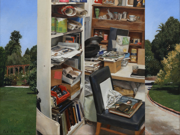 Tom Alberts, Park and Studio, 2016, Olio su tela di lino, 46 x 56 cm