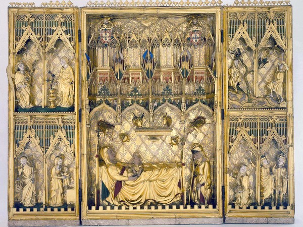 Retablo della Natività, 1375 circa. Argento dorato e legno intagliato e parzialmente dipinto. Guimarães, Museu de Alberto Sampaio