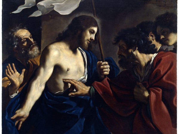 Guercino, Incredulità di San Tommaso. Città del Vaticano, Musei Vaticani, Pinacoteca. Olio su tela.