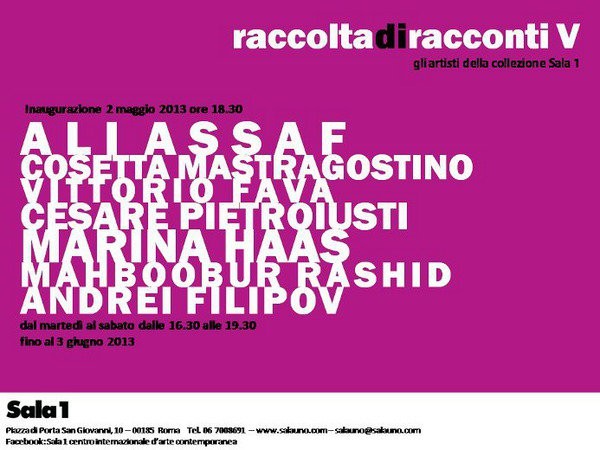 Raccolta di racconti. V Edizione, Galleria Sala 1, Roma