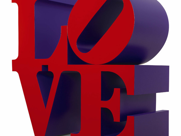 Robert Indiana, LOVE, Red and Violet, 1966-1999, alluminio policromo, cm. 91.5 x 91.5 x 45.75