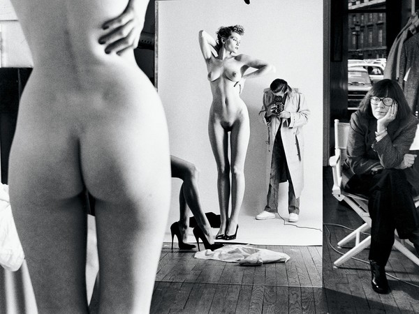 Helmut Newton, Self-Portrait with Wife and Models, Vogue Studio, Paris 1981 | © Helmut Newton Estate