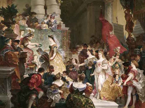 Giuseppe Lorenzo Gatteri, Minerva premia le Arti, 1884, pittura, olio su tela