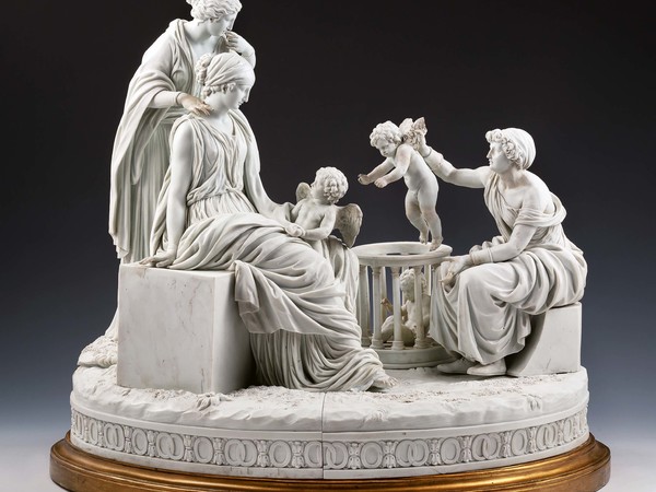 Manifattura di Meissen (modello di Christian Gottfried Jüchtzer), La Venditrice di Amorini, 1790-1800. Biscuit