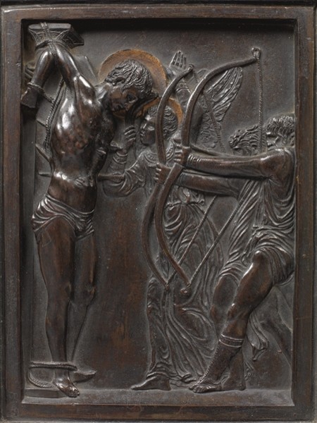 Donatello, Martirio di S. Sebastiano, 1445-1450, rilievo in bronzo, cm 27,1x16, Paris, Musèe Jacquemart-Andrè, Institut de France