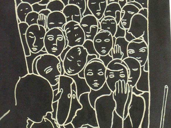 Felice Casorati, La maschera e il volto, 1953-54. Dalla commedia di Luigi Chiarelli. Tempera su carta, cm 36x52h. RAI, Roma