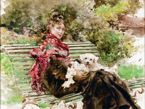 Giovanni Boldini, Al parco, 1872. Acquarello su carta, 387 x 307 mm