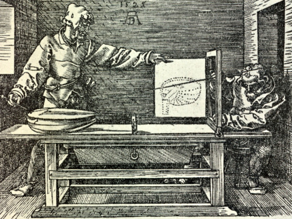 Albrecht Durer, Lo sportello, 1525 ca. Xilografia, 132x185 mm. Gabinetto disegni e stampe degli Uffizi, Firenze