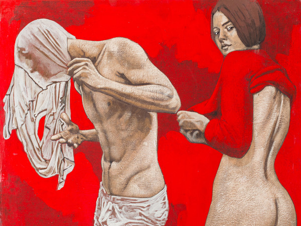 Tarik Berber, Dalla serie Toxic Cadmium, Cadmium Toxic Red 7, Olio su tela, 75 x 65 cm, London, 2016 | © Tarik Berber