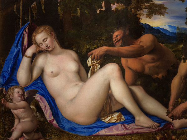 Simone Peterzano, <em>Venere e Cupido con due satiri nel paesaggio</em>, 1570-1573 ca., Milano, Pinacoteca di Brera