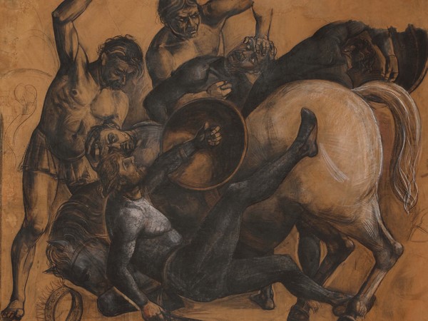 Achille Funi, <em>La battaglia</em>, 1949-50, tempera su cartone, cm. 207x245