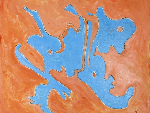 Gillo Dorfles, Bleu vincente, 2013, acrilico su tela cm 70x80