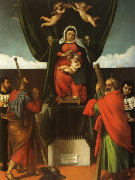 Madonna and Child with Saints James the Elder, Andrew, Cosmas and Damian