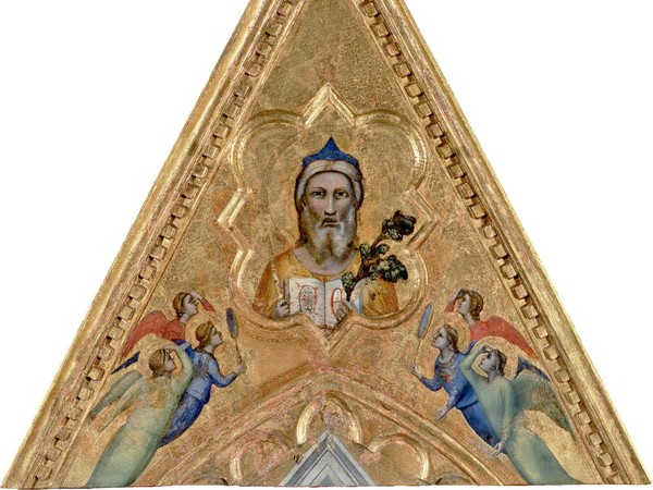 Giotto, Cuspide con Dio Padre e angeli, già parte del Polittico Baroncelli. Tempera e oro su tavola, dalla basilica di Santa Croce, Cappella Baroncelli (Firenze). San Diego, The San Diego Museum of Art The San Diego Museum of Art