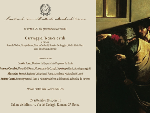 Presentazione del volume "Caravaggio. Tecnica e stile"