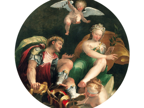 Felice Brusasorzi, Il Valore incoronato dalla Fama, 1590 circa, olio su tela, diam. 196 cm. Collezione della Fondazione Cariverona