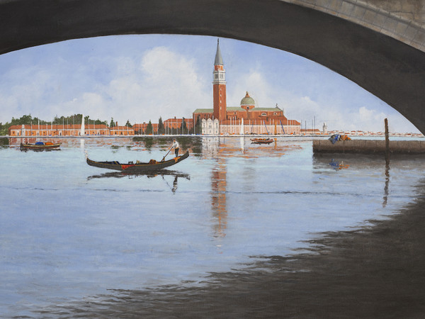 Fabio Colussi, Isola di San Giorgio a Venezia, 2022, olio su tela, cm. 40x60