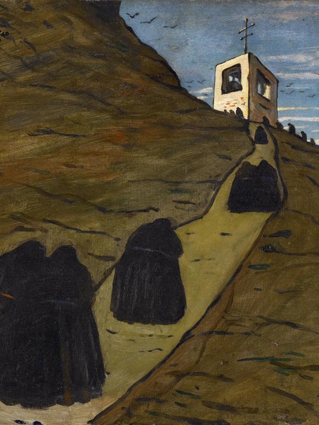 Giorgio De Chirico, Salita al convento, 1908, olio su tela, cm 50x50