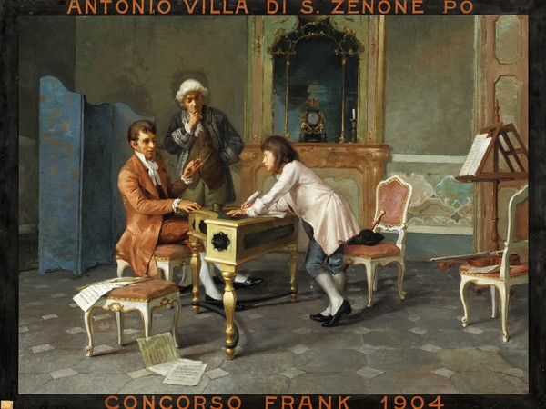 Antonio Villa, Nicolò Paganini condotto a Parma dal padre sta prendendo lezioni di contrappunto da Alessandro Rolla, pavese, celebre violinista e direttore d’orchestra, Premio Frank del 1904