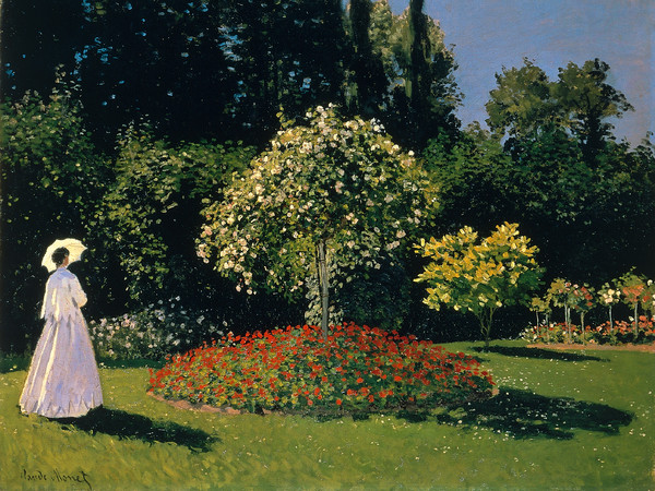 Claude Monet (1840 - 1926), Signora in giardino a Sainte-Adresse, 1867, Olio su tela, di 101.5 x 82.3 cm, Museo Statale Ermitage, San Pietroburgo