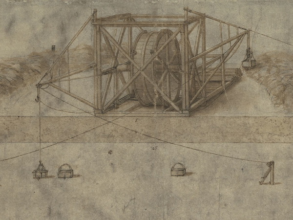 Leonardo da Vinci, <em>Studi per macchine elevatrici</em>